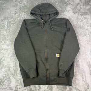 Green Carhartt Rain Defender full zip sherpa lined heavy weight jacket